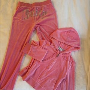 Juicy Couture Pink Velour Hoodie / Jumpsuit / Set